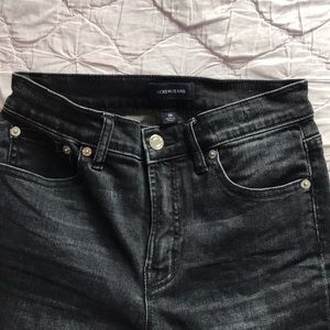 J. Crew 9” high-rise toothpick jean in dark gray